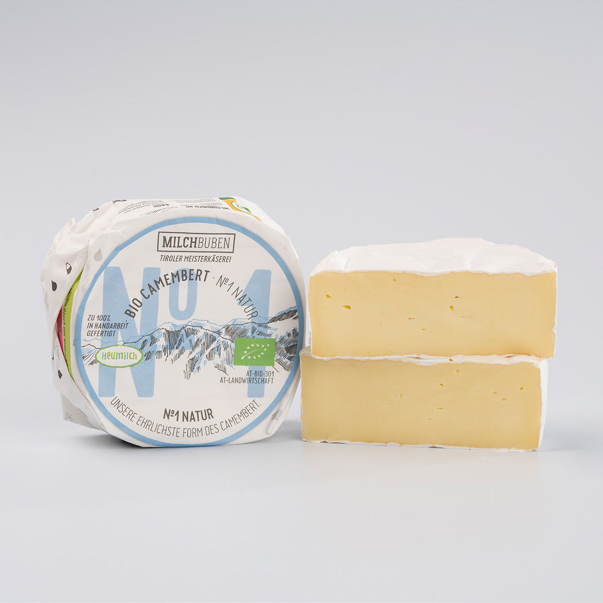 BIO Camembert Natur Nr.1 - 0,180 kg Stück (Kilogrammpreis: € 17,00/KG) für Handel